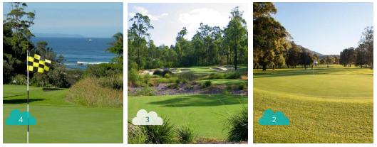 2. THE GRANGE GOLF CLUB, 3. BROOKWATER GOLF & COUNTRY CLUB, 4. MOLLYMOOK GOLF CLUB