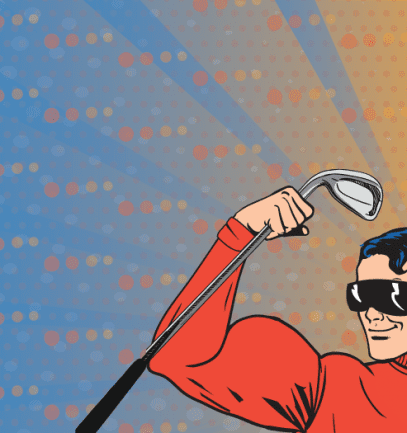 Golfer graphic for Ramadan at The Track Meydan Golf