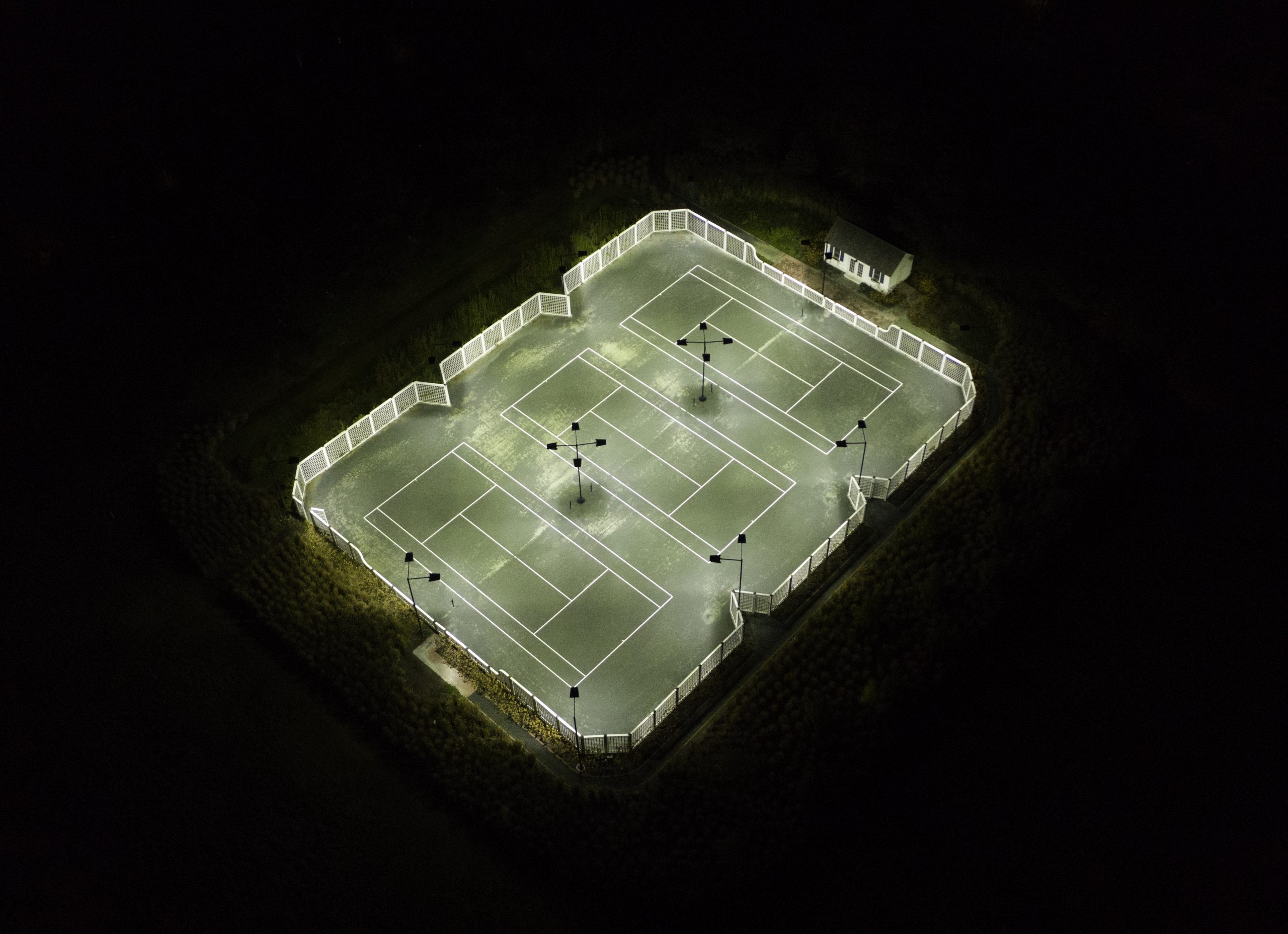 Lighted Har Tru Tennis Courts
