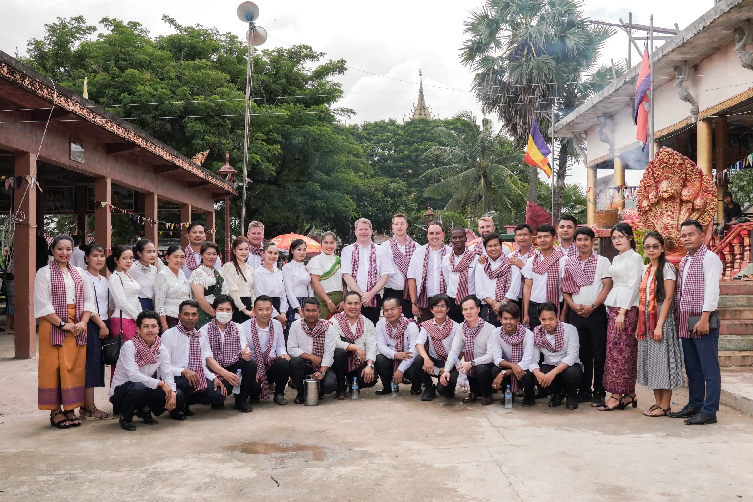 Vattanac Golf Resort team at a local pagoda for Pchum Ben celebrations